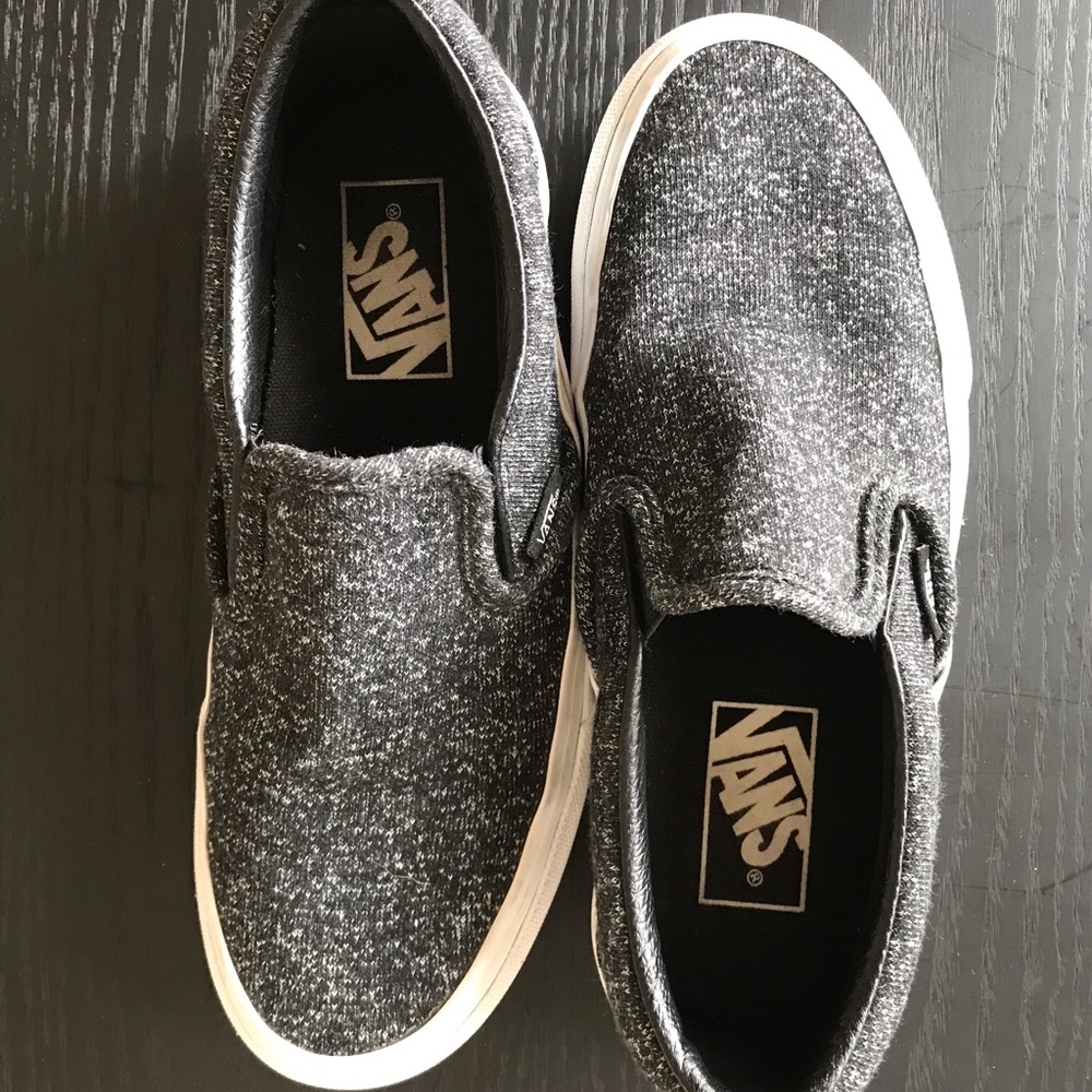 Black & White Speckled Slip On Vans